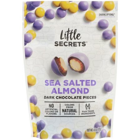 Little Secrets, Pedaços de Chocolate Amargo, Amêndoa com Sal Marinho, 128 g