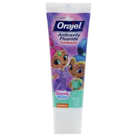 Orajel, Creme Dental Anticárie com Flúor Shimmer &amp; Shine, Berry Divine, 119 g (4,2 oz)