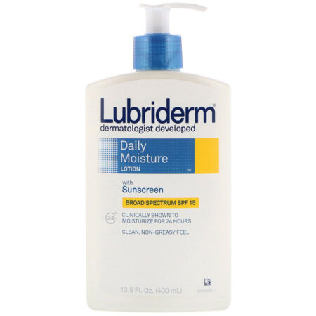 Lubriderm, Loção Hidratante Diária com Protetor Solar, FPS 15, 13,5 oz fl (400 ml)