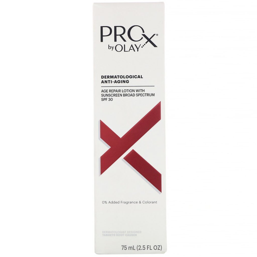 Olay, ProX, Antienvelhecimento Dermatológico, Loção Reparadora da Idade, FPS 30, 75 ml (2,5 fl oz) - Imagem 2