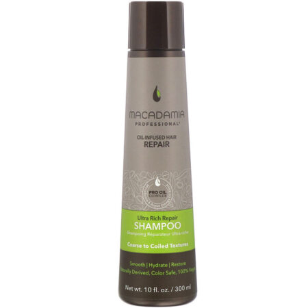 Macadamia Professional, Shampoo Reparador Ultranutritivo, Texturas Crespas a Encaracoladas, 300 ml (10 fl oz)