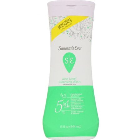 Summer's Eve, Limpeza íntima 5 em 1, Aloe Love, 15 fl oz (444 ml)