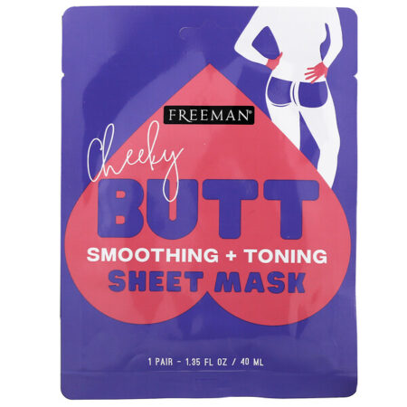 Freeman Beauty, Máscara Cheeky Butt em Folha para as Nádegas, Suavizante e Tonificadora, 1 Par, 40 ml (1,35 fl oz)