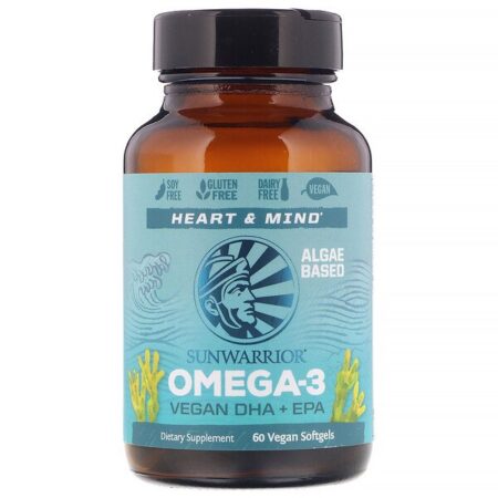 Sunwarrior, Ômega-3, DHA + EPA Vegano, 60 Cápsulas Veganas Gelatinosas