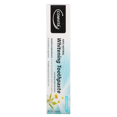 Comvita, 100% Natural Whitening Toothpaste with Baking Soda and Xylitol, Fluoride Free, Citrus Mint, 3.5 oz (100 g) - Image 2