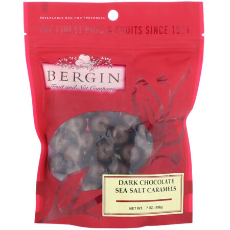 Bergin Fruit and Nut Company, Caramelos de Sal Marinho e Chocolate Amargo, 198 g (7 oz)