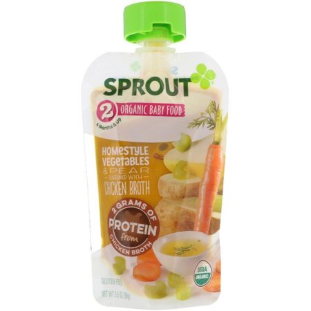 Sprout Organic, Comida para Bebê, Fase 2, Vegetais e Pera, 3,5 oz (99 g)