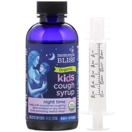 Mommy's Bliss, Kids, Organic Cough Syrup, Night Time, 1-12 Yrs, 4 fl oz (120 ml) - Image 3