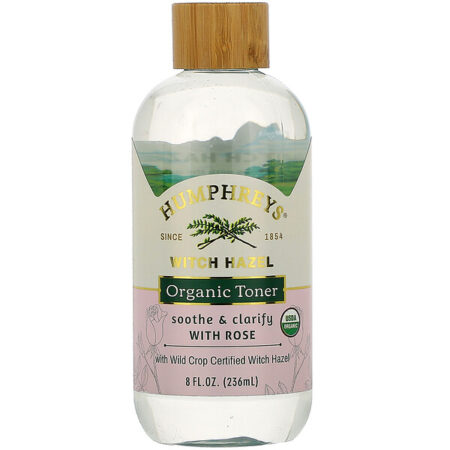 Humphrey's, Witch Hazel, Certified Organic Toner with Rose, Soothe, 8 fl oz (236 ml)