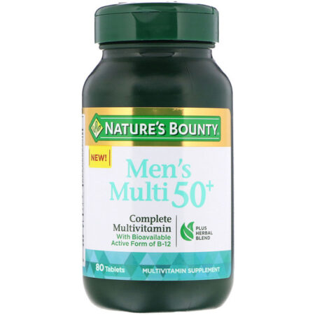 Nature's Bounty, Homem Multi 50+, Polivitamínico completo, 80 comprimidos