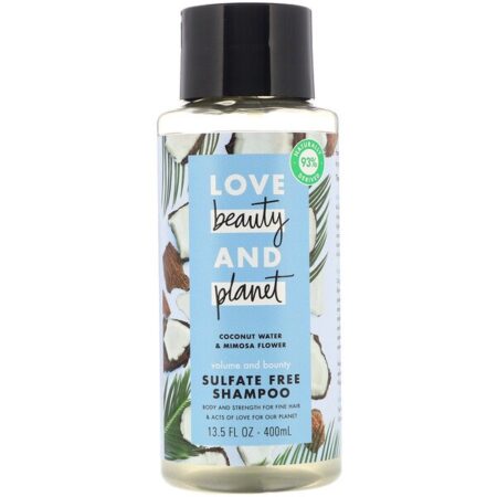 Love Beauty and Planet, Shampoo Volume and Bounty, água de coco e flor de mimosa, 400 ml