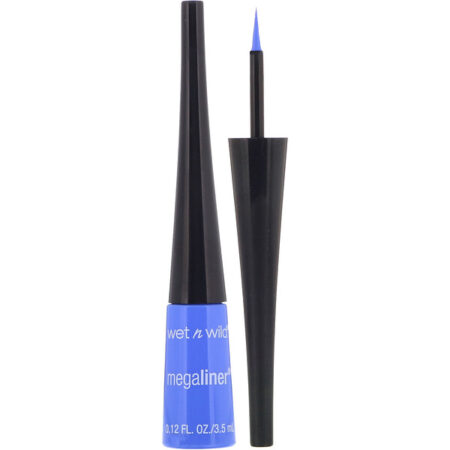 Wet n Wild, Delineador líquido MegaLiner, Voltage Blue, 0,12 fl oz (3,5 ml)