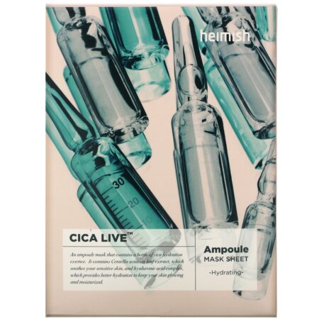 Heimish, Cica Live, Ampoule Mask Sheet, 5 Sheets, 30 ml Each - Image 2