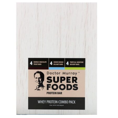 Dr. Murray's, Superfoods Protein Bars, Whey Protein Combo Pack, 12 Bars, 2.05 oz (58 g) Each - Image 2