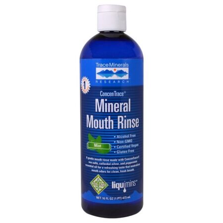 Trace Minerals Research, Enxágue Bucal ConcenTrace, Menta, 473 ml