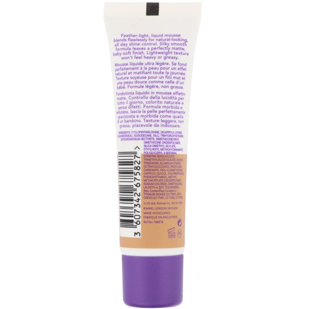 Rimmel London, Base em mousse líquido Stay Matte, 300 Areia, 30 ml - Imagem 2