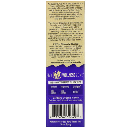 NaturaNectar, Bee Hero Throat Kids, Natural Propolis Spray, Berry Blast, 30 ml - Image 3