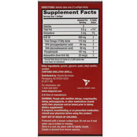 Schiff, MegaRed, Superior Omega-3 Krill Oil, 500 mg, 80 Softgels - Image 2