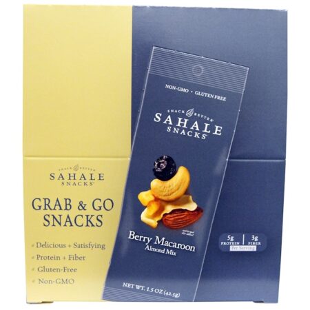 Sahale Snacks, Mix de Amêndoa e Berry inspirado em Macaroons, 9 pacotes, 1,5 oz (42,5 g) cada