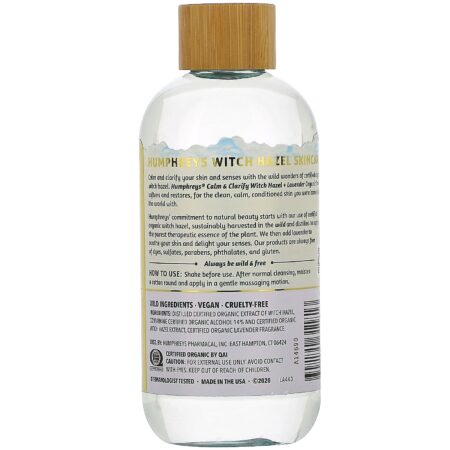 Humphrey's, Witch Hazel, Certified Organic Toner with Lavender, Calm, 8 fl oz (236 ml) - Image 2