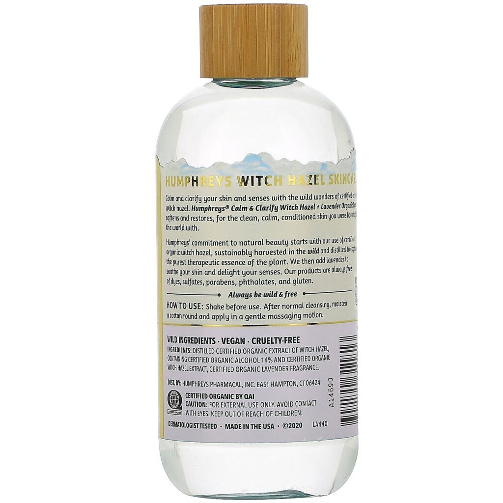 Humphrey's, Witch Hazel, Certified Organic Toner with Lavender, Calm, 8 fl oz (236 ml) - Imagem 2