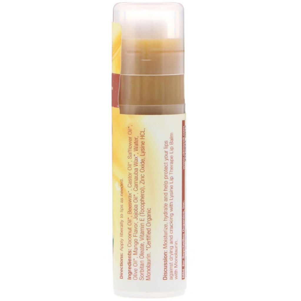 Life-flo, Lysine Lip Therape with Monolaurin, Natural Mango Flavor, 0.25 oz (7 g) - Imagem 2