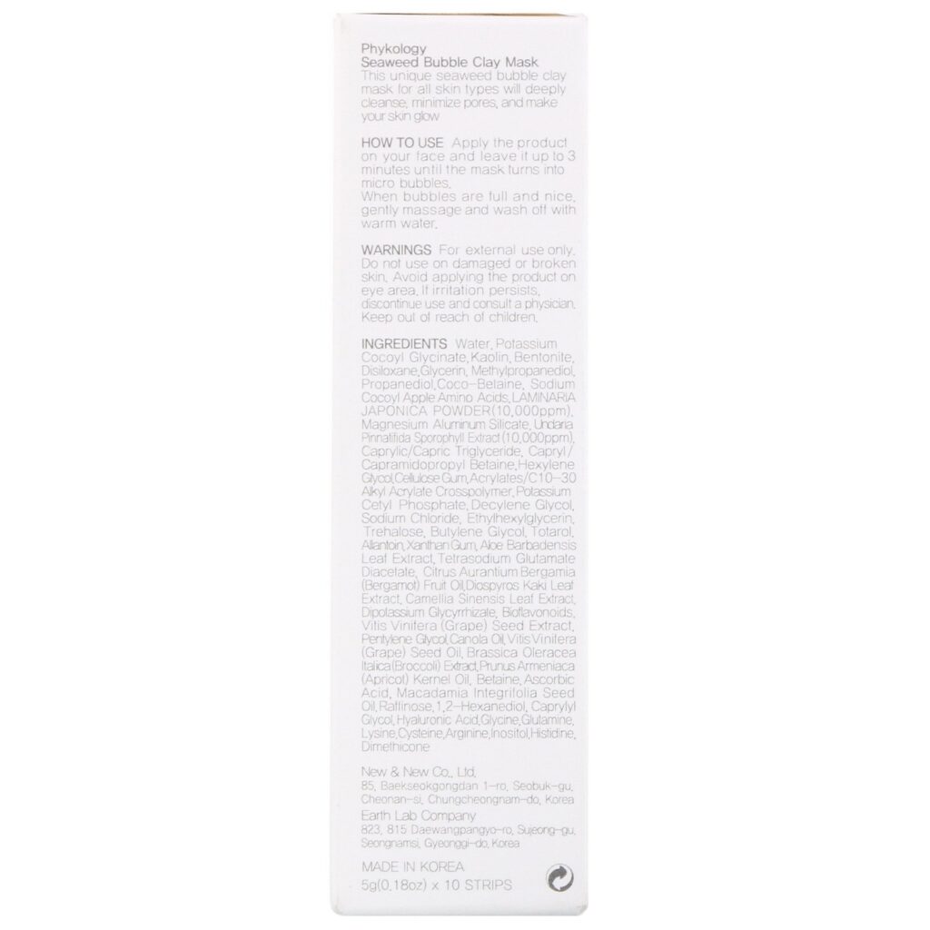Phykology, Seaweed Bubble Clay Mask, 10 Packets, 0.18 oz (5 g) Each - Imagem 3