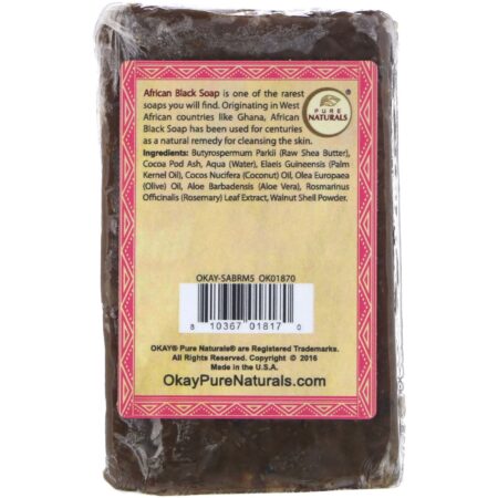 Okay Pure Naturals, African Black Soap, Rosemary, 5.5 oz (156 g) - Image 2