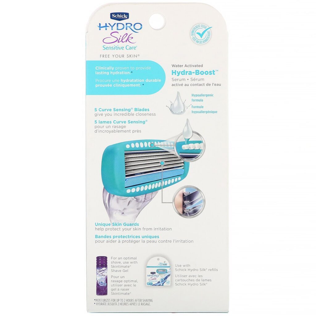 Schick, Hydro Silk, cuidado sensível, 1 lâmina, 2 cartuchos - Imagem 2