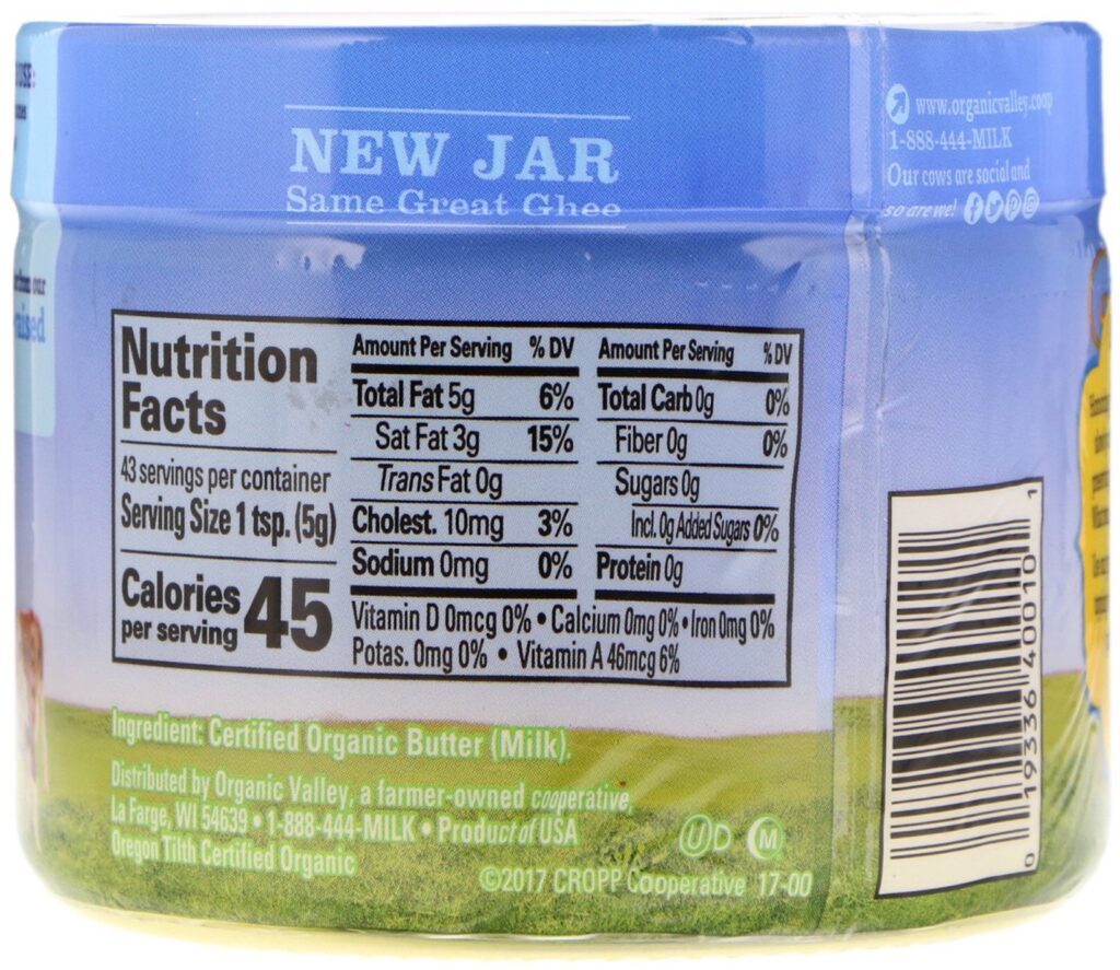 Organic Valley, Manteiga Ghee Clarificada, 7,5 oz (212 g) - Imagem 2