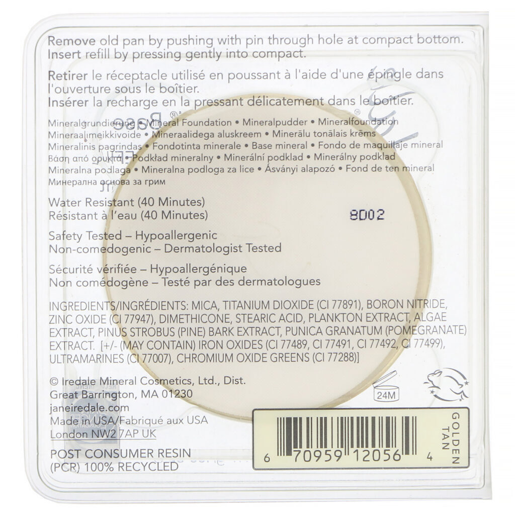 Jane Iredale, Base PurePressed, Refil de Base Mineral, FPS 20 PA++, Bronzeado Dourado, 9,9 g (0,35 oz) - Imagem 3