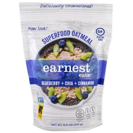 Earnest Eats, Superalimento de Aveia, Mirtilo + Chia + Canela, 12,6 oz (357 g)