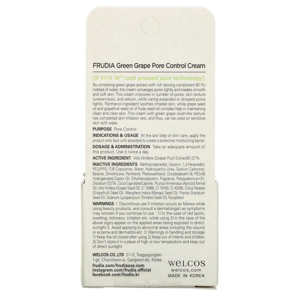Frudia, Uva Verde, Creme para Controle dos Poros, 10 g (0,35 oz) - Imagem 4