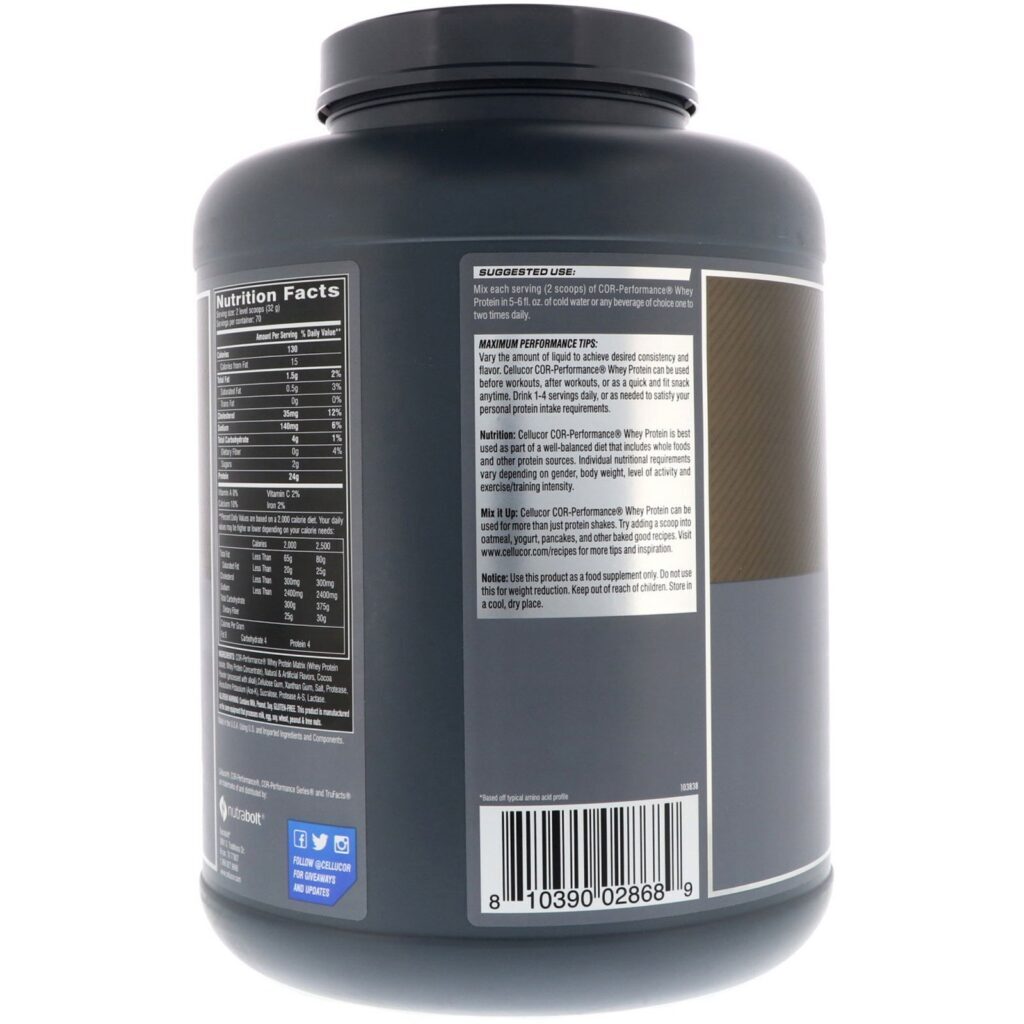 Cellucor, Cor-Performance Whey, Manteiga de Amendoim com Marshmallow, 5,03 lb (2282 g) - Imagem 2