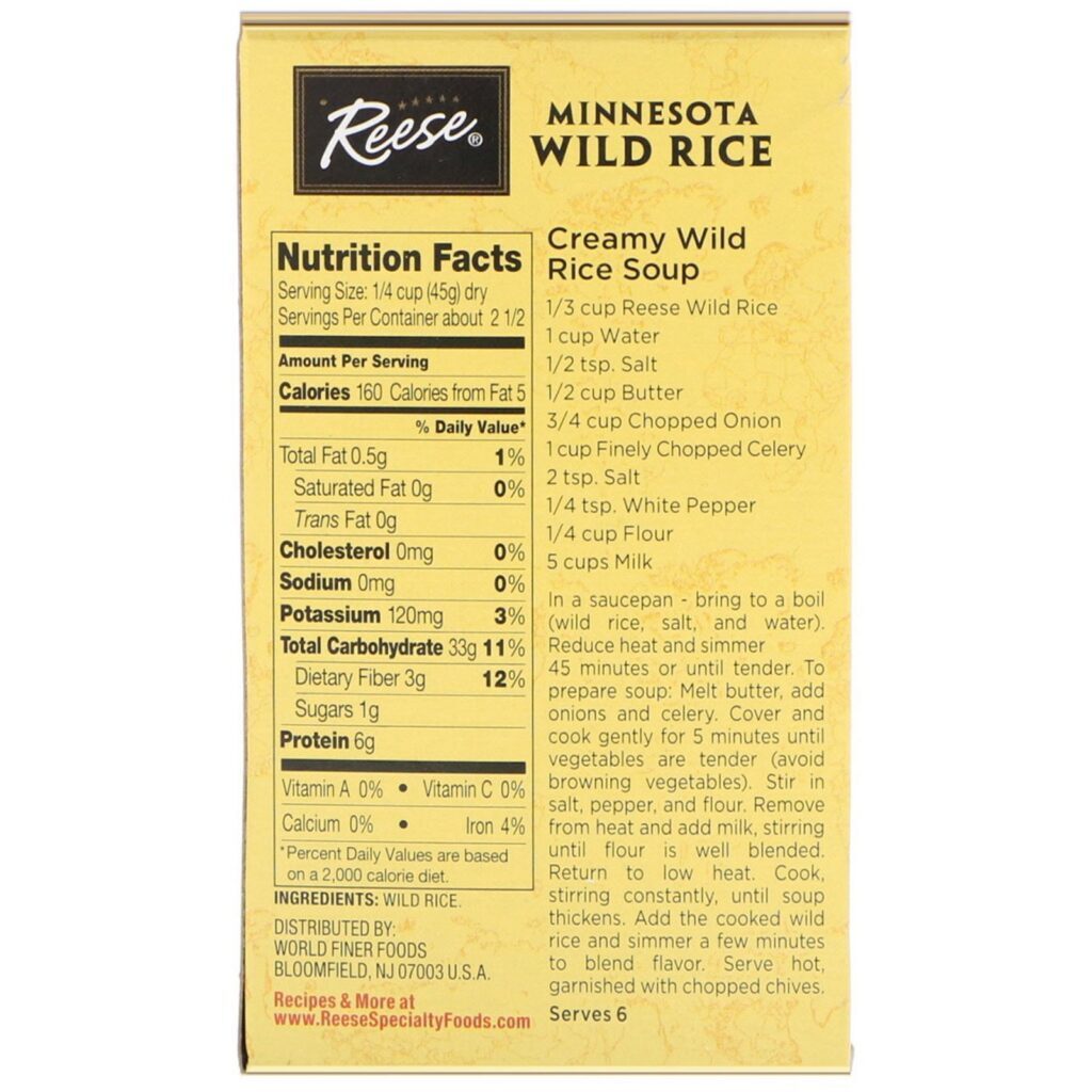 Reese, All Natural, Minnesota Wild Rice, Subtle Nutty Flavor , 4 oz (113 g) - Imagem 2