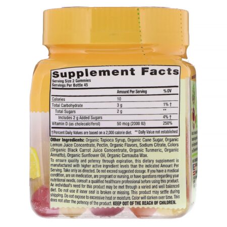 VitaFusion, Organic Vitamin D3, Citrus & Berry, 50 mcg (2000 IU), 90 Gummies - Image 2