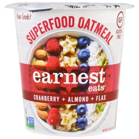 Earnest Eats, Superalimento de Aveia, Cranberry + Amêndoas + Linhaça, Mistura Americana, 2,35 oz (67 g)