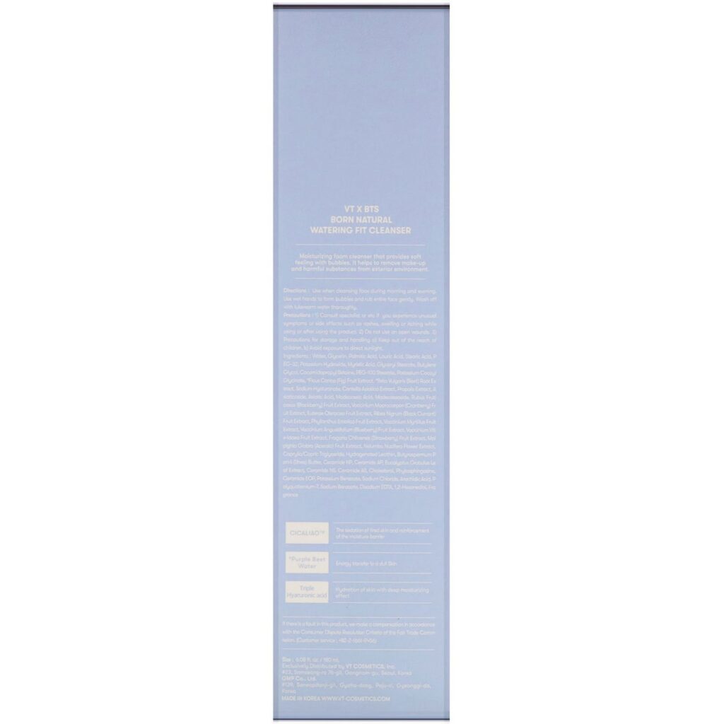 VT X BTS, Born Natural, Loção de Limpeza Watering Fit, 180 ml (6,08 fl oz) - Imagem 3
