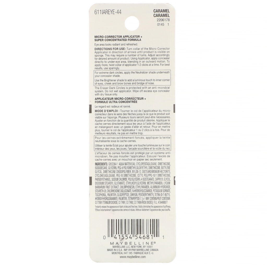 Maybelline, Instant Age Rewind, corretivo de tratamento, cobertura das olheiras, 144 Caramel, 6 ml - Imagem 3