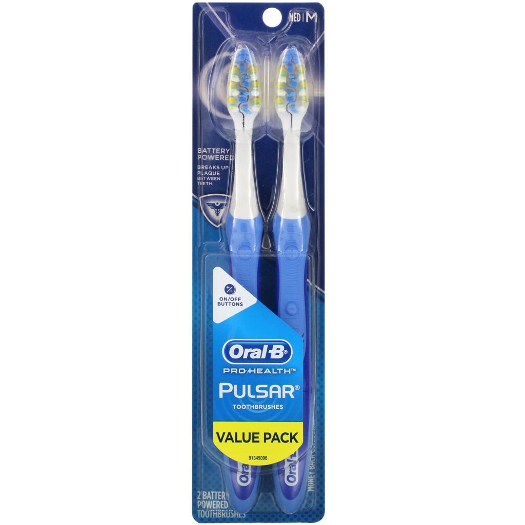 Oral-B, Pro-Health, Pulsar Battery Powered Toothbrush, Medium, 2 Pack - Imagem 2