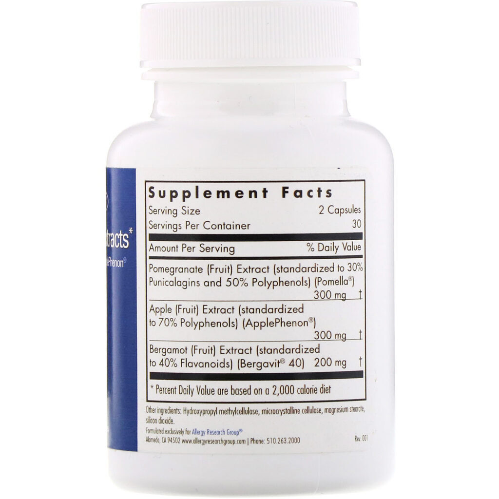 Allergy Research Group, Cardio Fruit Extracts, 60 Vegetarian Capsules - Imagem 2