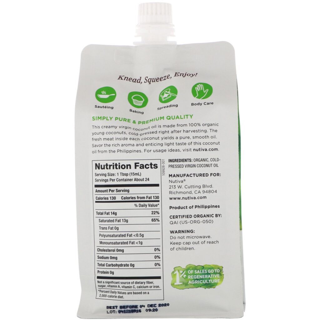 Nutiva, Squeezable Orgânico, Óleo de Coco Virgem, 12 fl oz (355 ml) - Imagem 2