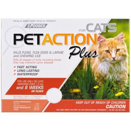 PetAction Plus, Para Gatos, 3 Doses - 0,5 ml Cada