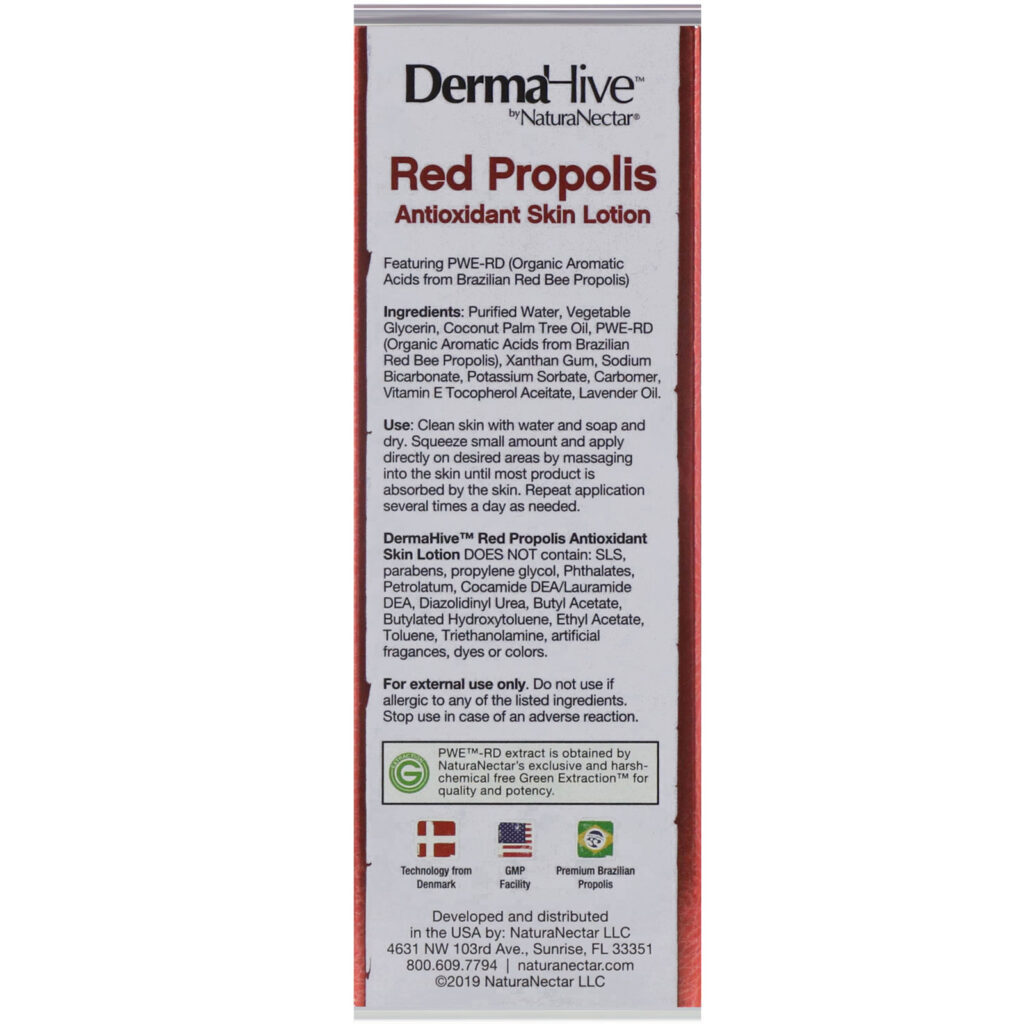 NaturaNectar, DermaHive, Red Propolis Antioxidant Skin Lotion, 3.53 oz (100 g) - Imagem 2