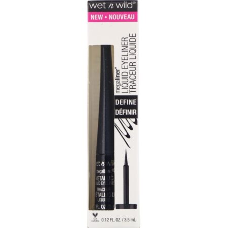 Wet n Wild, Delineador líquido metálico MegaLiner, preto cósmico, 0,12 fl oz (3,5 ml) - Image 2