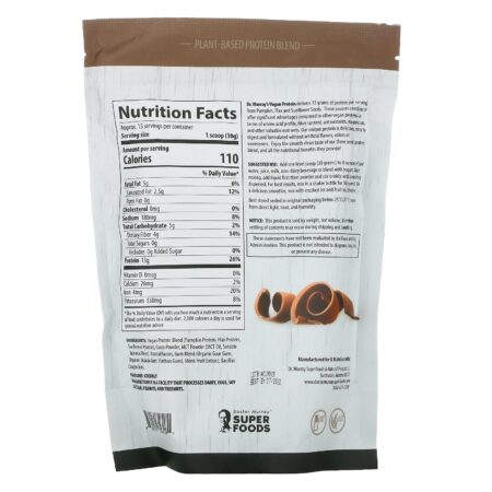 Dr. Murray's, Super Foods, 3 Seed Protein Powder, Chocolate, 16 oz (453.5 g) - Image 2