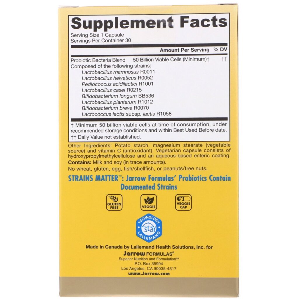 Jarrow Formulas, Jarro-Dophilus EPS, Ultrapotente, 50 Bilhões, 30 Cápsulas Vegetais - Imagem 2