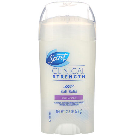 Secret, Clinical Strength Antiperspirant/Deodorant, Soft Solid, Clean Lavender, 2.6 oz (73 g)