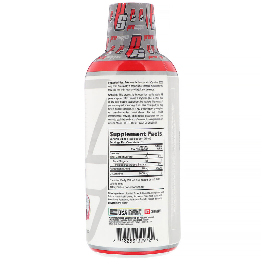 ProSupps, L-Carnitine 3000, Dragonfruit, 3,000 mg, 16 fl oz (473 ml) - Imagem 2