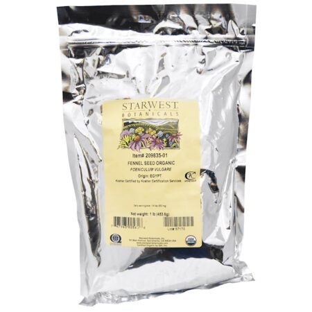 Starwest Botanicals, Orgânica, Semente de Funcho, 453,6 g (1 lb)